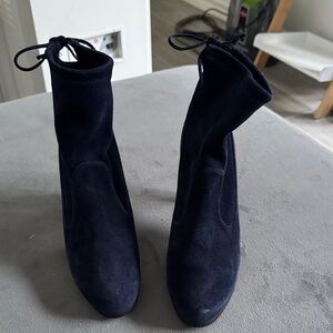 Elegant Navy Blue Women's Ankle Boots